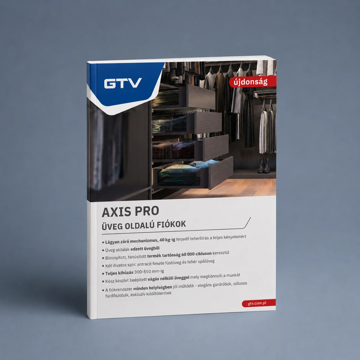 GTV Axis Pro üvegoldalú fiókok katalógus